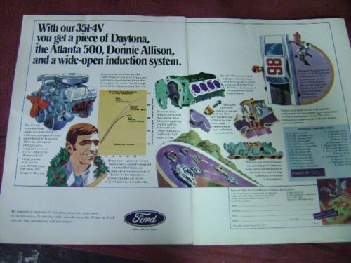 1969-70 ford 351 -4v motor ad/poster 11"x 16"