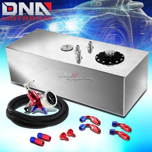 15 gallon top-feed aluminum fuel oil tank+cap+line kit+pressure regulator red