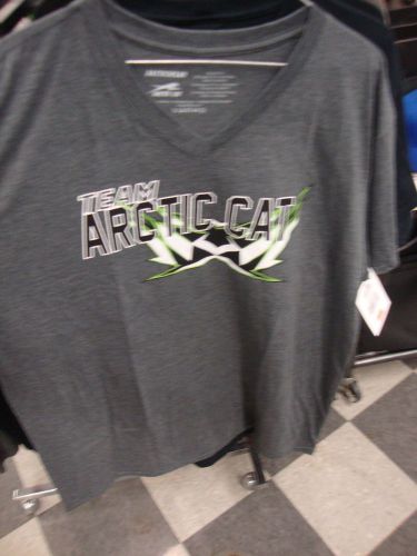 Brand new men's team arctic cat v-neck t-shirt ~ xl ~ gray ~ 5279-246