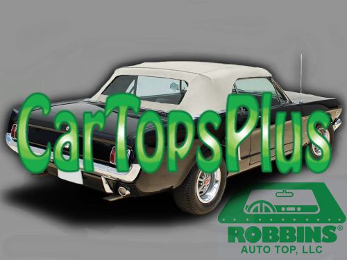 1964-1966 mustang convertible top &amp; folding glass window, white vinyl