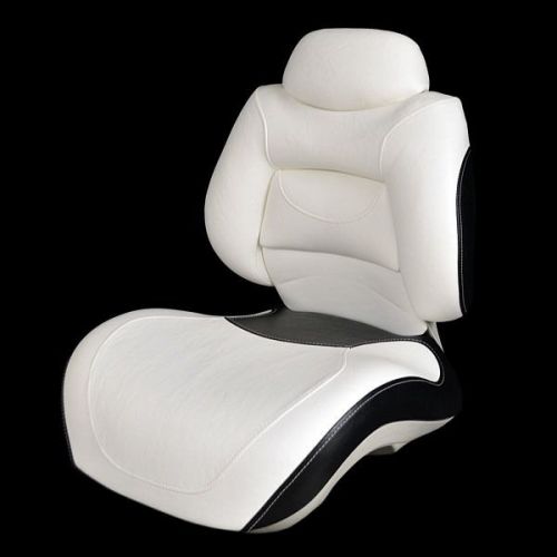 Tracker m2518ab premium deluxe white / black boat folding fishing seat (single