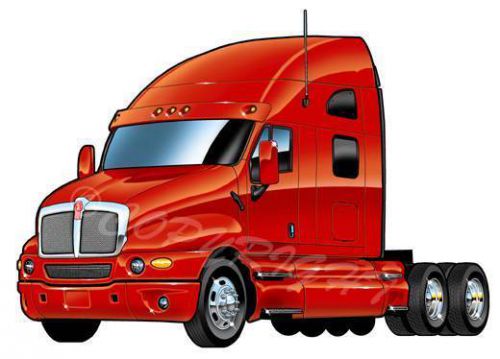 Cartoon kenworth t2000 big rig semi truck hauler tshirt 8148