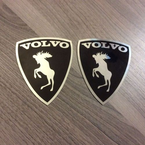 Moose volvo set 2 pieces aluminum car stickers  2.68&#034;x2.2&#034; thickness 0.02&#034;