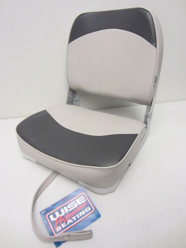Wise new fishing boat seat chair gray/charcoal composite base/bottom fold down