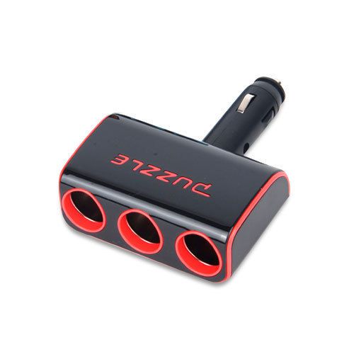 New puzzle folding 3way car socket splitter 12v/24v 10ah hot pink