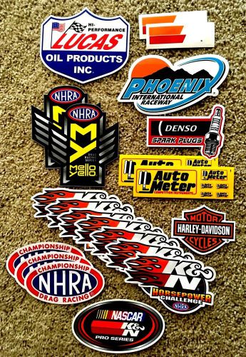Nhra k&amp;n horse power challenge  harley lucas oil nascar racing stickers lot of21