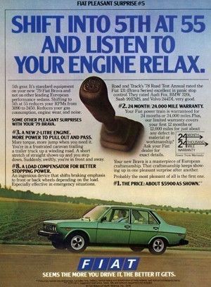 1979 fiat brava green original vintage classic advertisement