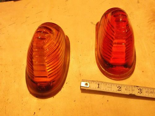Vintage cab clearance lights, amber. 2 glass lens only, no name or numbers.