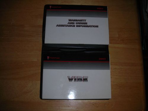 2003 pontiac vibe  owners manual package with black case