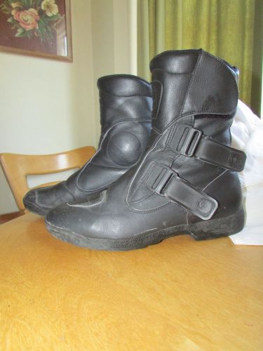 Sidi motorcycle touring black boots size 43 us men's size 9.5 3 velcro straps