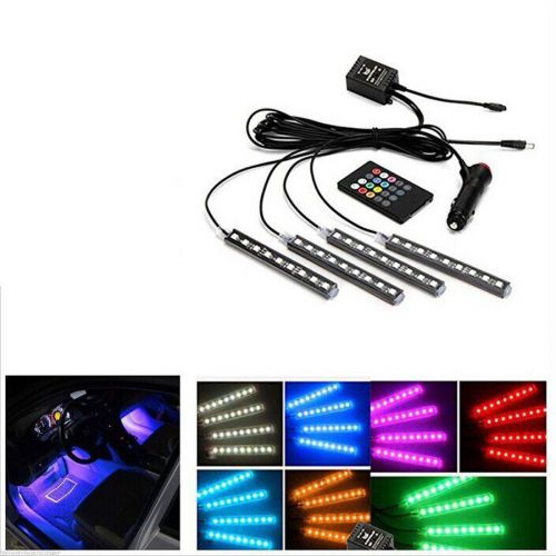 Wireless music control 5050 9led rgb strip lights set for car interior lighting