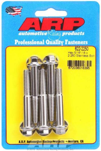 Arp universal bolt 5/16-18 in thread 2.250 in long stainless 5 pc p/n 622-2250