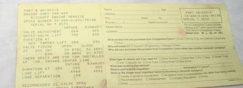 348 409 w bbc roller  camshaft chevy impala  super stock