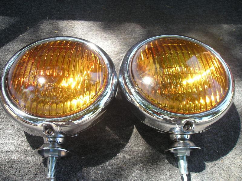 New pair of small 6-volt amber vintage style fog lights !