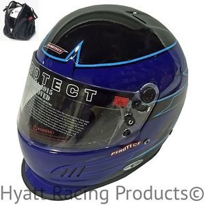 Pyrotect pro airflow duckbill auto racing helmet sa2015 - blue rebel graphic