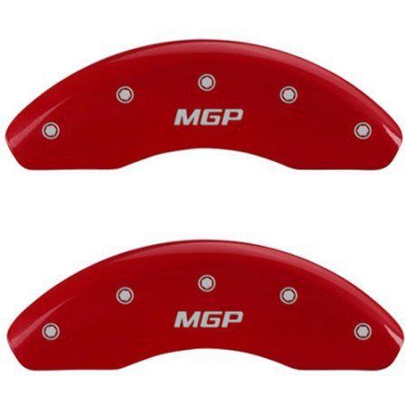 Set of 4 mgp caliper covers 20218smgprd, engraved front and rear: mgp, red powde