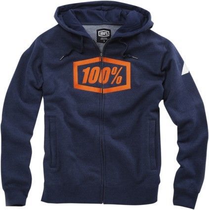100% syndicate mens zip up hoodie heather navy blue