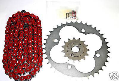 Honda 400ex 1999-2004 red o-ring chain and sprocket set