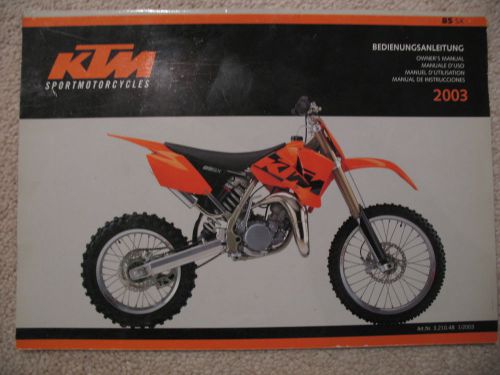 Ktm factory owners manual handbook - 85 sx motocross  # 3.210.48