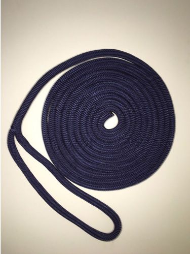 (2) 1/2&#034; x 20&#039; navy dock line double braid nylon rope made in the usa