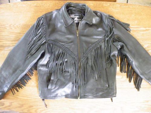 Women&#039;s fringed leather jacket size 16  mega force