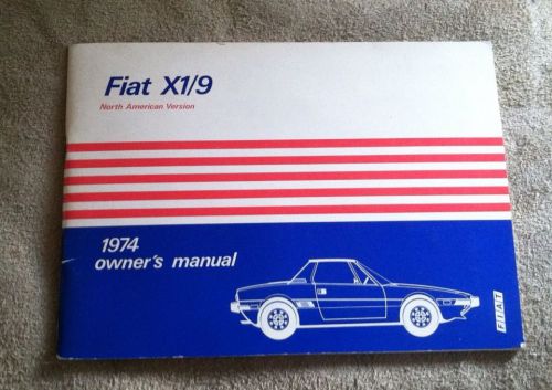 1974 fiat x1/9 owner&#039;s manual