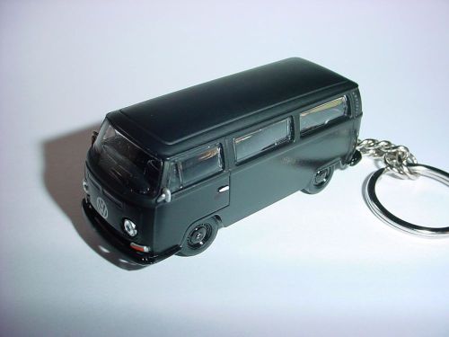 New 3d black volkwagen type 2 bus custom keychain key chain keyring stealth vw!