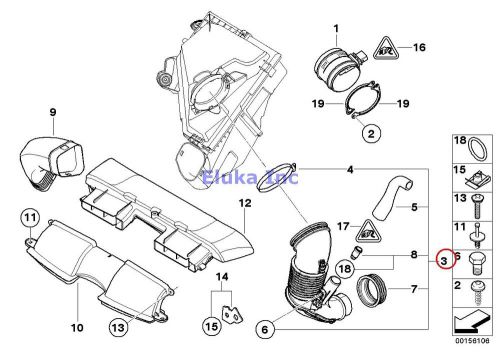 Bmw genuine hot-film air mass meter/clean air pipe filtered air pipe e90n