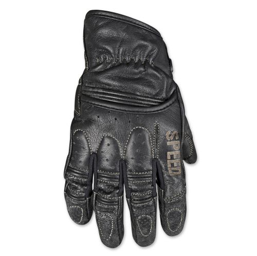 Speed and strength rust and redemption distressed black gloves