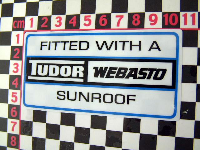 Webasto sunroof sticker - xj6 xj12 mgb mini 1000's more british decals in shop!