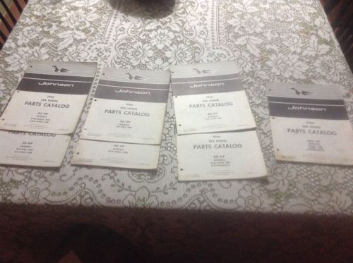 Original vintage 1966 johnson outboards parts catalog lot of 7 (33,40,80,100hp)