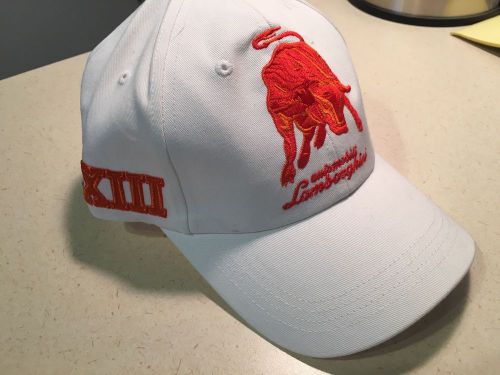 Lamborghini hat white orange 1963 new genuine oem huracan aventador countach