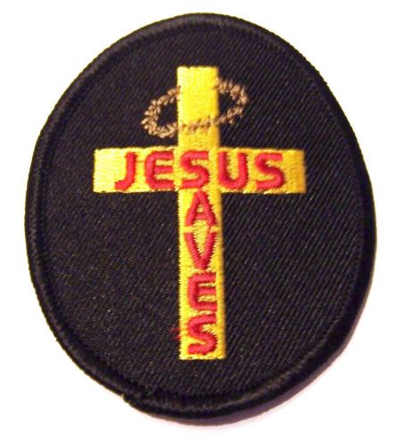#0508 christian motorcycle vest patch jesus saves