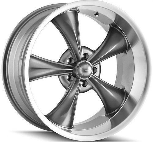 Staggered ridler 695 front:17x7,rear:17x8 5x4.75&#034; +0mm grey wheels rims