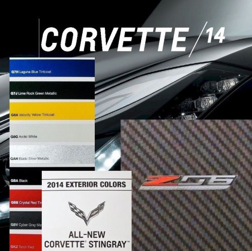 Corvette stingray 2014 book + 2015 z06 brochure +chart chevrolet lt1 convertible