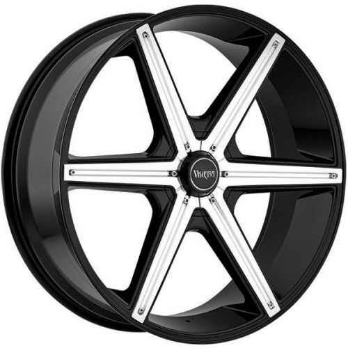 4-new viscera 842 24x9.5 5x115/5x139.7 +15mm gloss black wheels rims