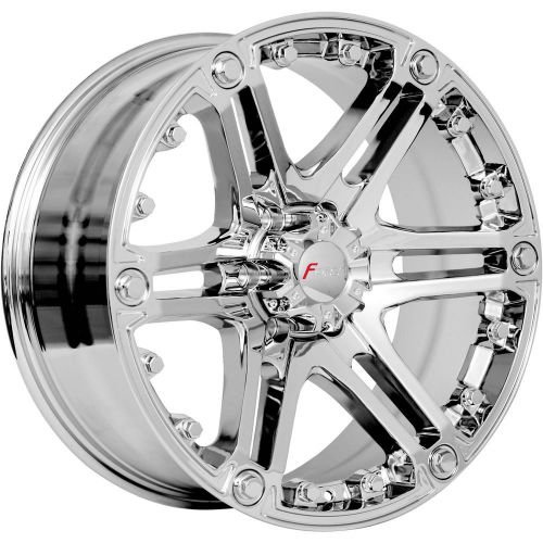 17x9 chrome fo309 6x5.5 +12 wheels mud grappler 33x12.50r17lt tires