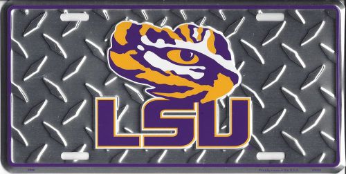 Lsu tigers diamond license plate