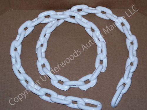 White anchor chain 5/16''  x 5'  vinyl coated greenfield anchoring made in usa