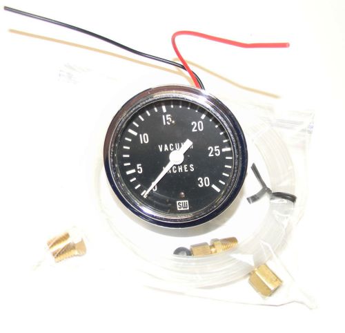 Vintage stewart warner d-355  vacuum gauge 2 5/8" diameter exc condition