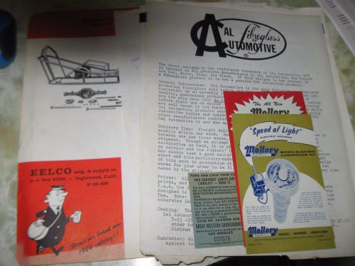 Eelco mfg 1964 catalog dragmaster streetster flier, stewart warner cal fibreglas