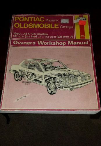 Haynes repair manual 551 1980 all x models pontiac phoenix oldsmobile omega