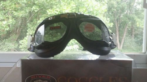 River road motorcycle riding goggles glasses uv400 black anti-scratch new