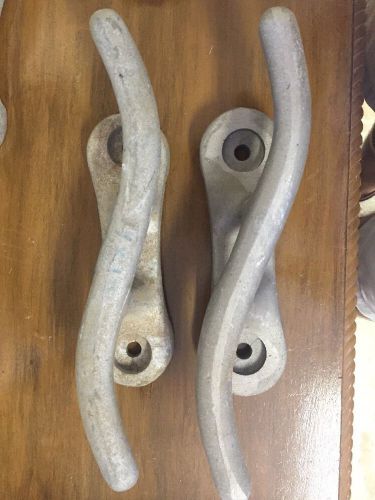 Nautical aluminium boat docking cleats pair 14"
