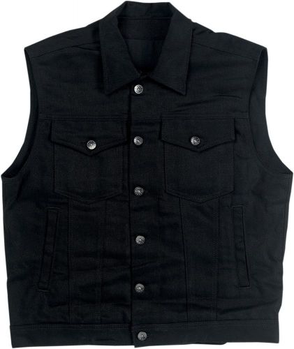 Biltwell dv-blk-cv-lrg primecut vest with collar black lg