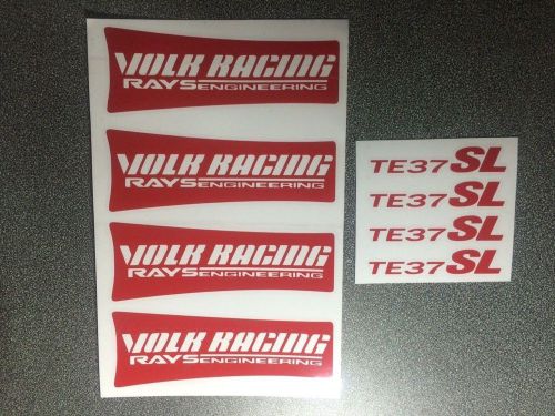 Te37 sl sticker racing wheel 1 set of 8 red black blue color