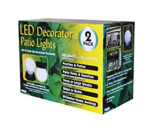 Rv trailer party lights globe design portable 1w pack of 2 voltec pl-02led-wh