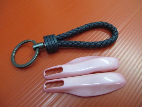 2p pink key remote fob cover case trim + black pu key chain for porsche panamera