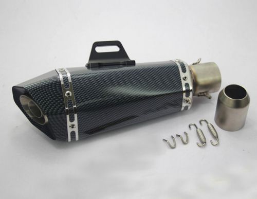 51mm Motorcycle Carbon Fiber Color Slash Cut Exhaust Muffler Silencer Slip on, C $115.99, image 1