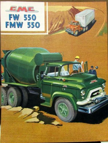 1958 gmc truck fw 550 &amp; fmw 550 series original color sales brochure folder